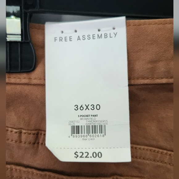 👖 Men’s Brown Straight-Leg Jeans – Size 36x30, Free Assembly, 5-Pocket Style - Picture 11 of 14